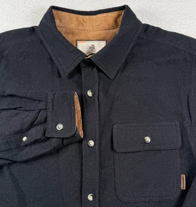 Legendary Whitetails Buck Camp Flannel Shirt Mens Medium Black Cotton Pleated - Picture 1 of 7