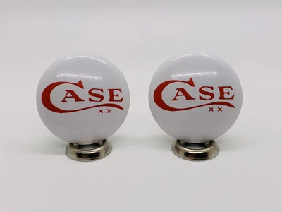 TWO CASE XX Knife/Knives Red Script 1 3/16'' Metal Cabinet Knobs/Drawer Pulls - Image 1 of 4