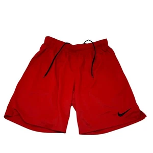 Nike Big Boy's Red Dri Fit Training Swoosh Soccer Basketball School Shorts L - Picture 1 of 4