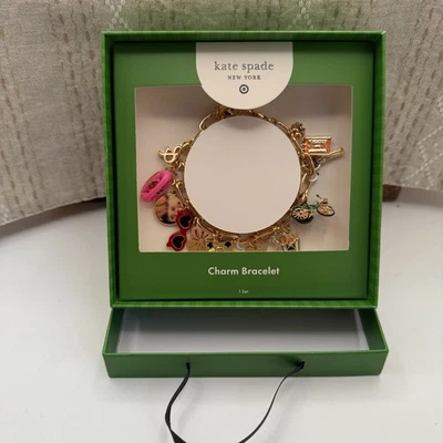 Pulseira Kate Spade New York x Target novidade amuleto robusto link tom dourado - Imagem 1 de 4