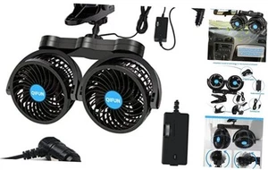 Adjustable Dual Head 12V 360° Rotatable 4 Inches Car Clip Fan for Car Fan - Picture 1 of 7