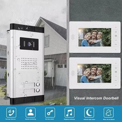 2-4 Familienhaus 2 DRAHT BUS VIDEO TÜRSPRECHANLAGE SPRECHANLAGE mit 7"Monitor DE - Bild 1 von 4