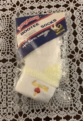 Calcetines botín vintage 1983 Gold Bug Snug Hug infantes 09118 I Love Mommy nuevos Foto 1 de 4