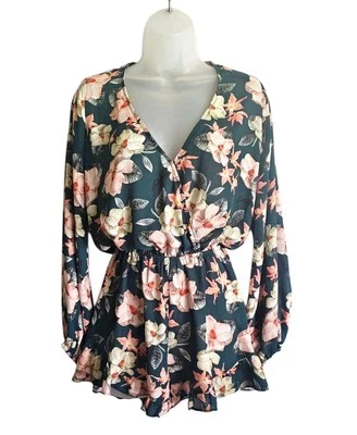 Mameluco Rocky Show Me Your Mumu Verde Tropical Floral Talla EXSM Coqueta Femenina Foto 1 de 4
