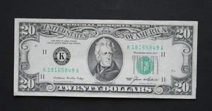 1985 $20 Federal Reserve Note/Dallas/F-2075K/average circulation/possible error - Picture 1 of 8