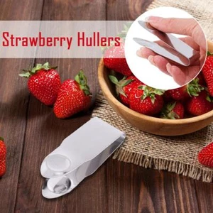 Steel Multifunction Fruit Stem Remover Tweezers Strawberry Huller Leaf Peel❀ - Picture 1 of 12