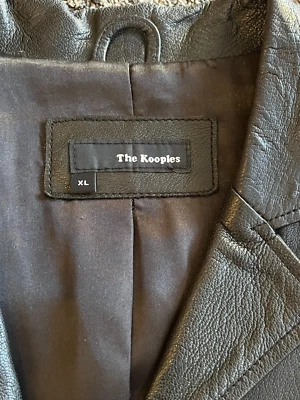 Chaqueta motera de cuero negra con cremallera The Kooples para hombre talla XL ¡LEER POR FAVOR! Foto 1 de 4