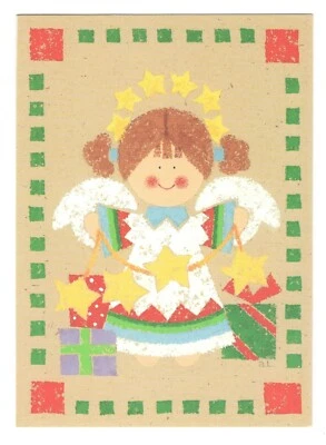 COUNTRY ANGEL GIRL Paper Magic Group Christmas Greeting Card w/ Envelope MG56 - Image 1 of 3