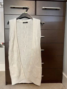 Ladies White Cardigan, Buttoned, Open, Size 10 - Picture 1 of 3