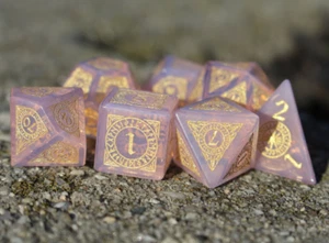 Dragon's Runic Rosa Opalita - 7 Piezas Piedras Preciosas Piedras Preciosas DND RPG 5e Juego de Dados - Imagen 1 de 8