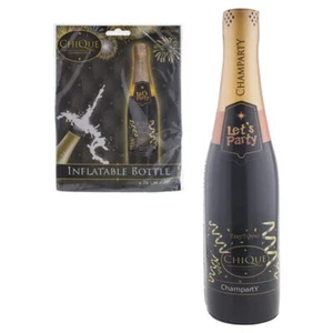 Aufblasbare Champagnerflasche, Sekt, Schwarz Gold, Deko, Hochzeit,Jubiläum,Sylve - Bild 1 von 1