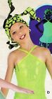 New sparkle green dance costume leotard with crazy hat small child lime