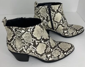 LOFT Snakeskin Booties Heel Ankle Boots Reptile Pointed Toe size 7 - Picture 1 of 11