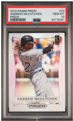 2012 Panini Prizm #23 Andrew McCutchen Silver Prizm PSA 10 (Pop 2) - Image 1 of 2