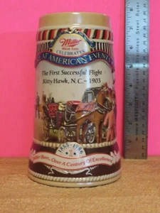 Miller High Life Beer Stein 1987 American Achievement, First Flight, kitty Hawk, - Picture 1 of 4