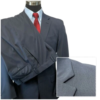 40R 34W Unhem Jones New York Micro Rayas Rayas 2 piezas Traje Pantalones Abrigo Chaqueta Foto 1 de 4