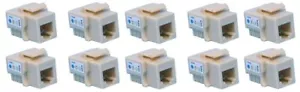 RiteAV RJ 11 (Cat 3) Keystone Jack Beige Punchdown (10 Pack) - Picture 1 of 1