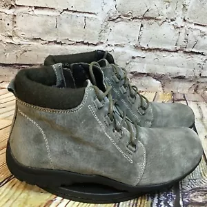 Stivaletti donna Propet in pelle con lacci e zip laterale verde cenere oliva misura 6,5 N - Foto 1 di 8