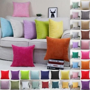 16" 18" 20" 22" 24" 26" 28" Corduroy Cushion Cover Soft Jumbo Cord Pillow Cases  - Picture 1 of 61