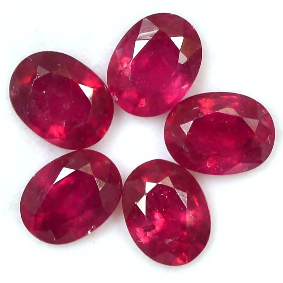 Wholesale Lot of 5x4mm & 11x9mm Oval Cut Natural Pink Ruby Loose Calibrated Gem - Image 1 of 3