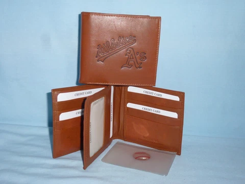 OAKLAND A's ATHLETICS    Leather BiFold Wallet   NEW    brown k 4+ Cover