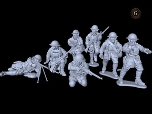 WW1 USMC American Expeditionary Force Chauchat LMGs Belleau Wood 1918 28mm 1/56 - Foto 1 di 6