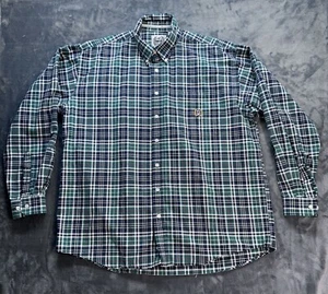 Cinch Long Sleeve Button Down Shirt Mens XL Green White Plaid Cowboy Western - Picture 1 of 9