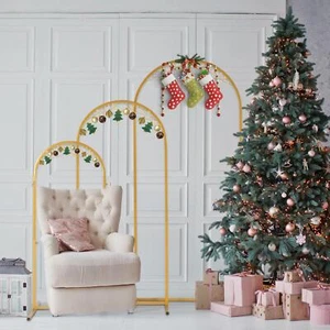 Metal Arch Backdrop Stand Gold Wedding Arch Stand Set of 3(6FT/5FT/4FT)for Party - Picture 1 of 8