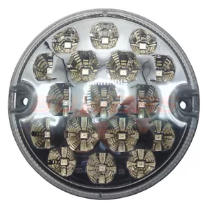 95MM CLEAR LED ROUND REAR FOG LAMP LIGHT UPGRADE LAND ROVER 90 110 DEFENDER NAS - Picture 1 of 2