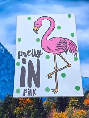 Bonito arte de decoración de pared de lienzo flamenco rosa nuevo en paquete 10"x14" FLORIDA Foto 1 de 3