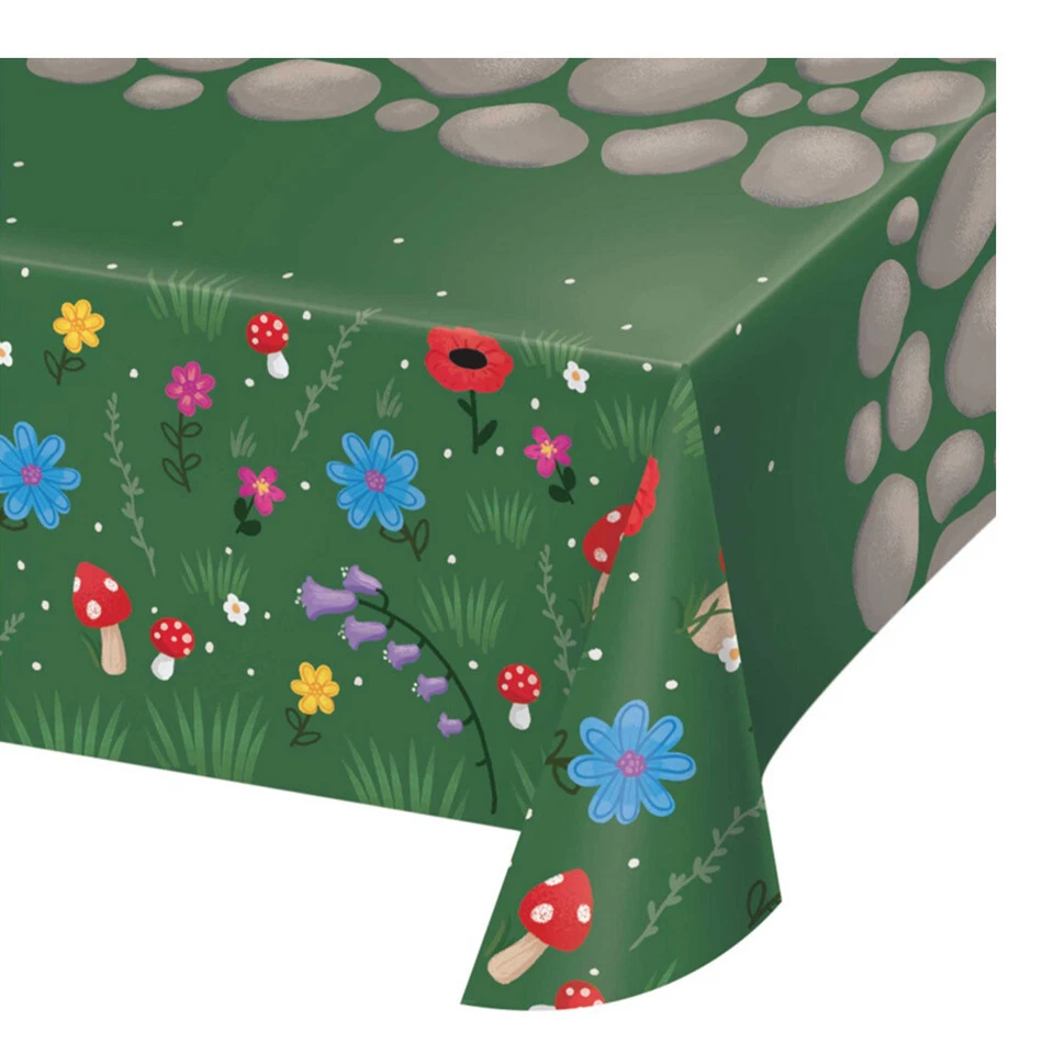 Gnomes Party Supplies Paper Tablecover Birthday Tableware Magical Garden Girl - Image 1 of 1