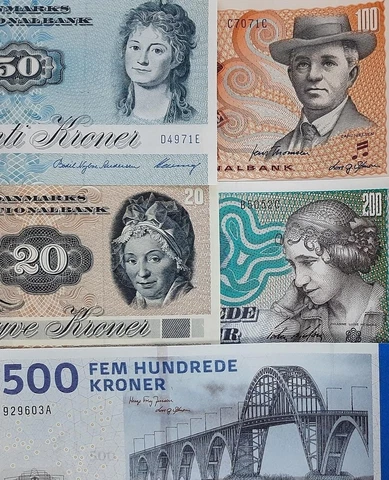 Denmark lot of 5 design varieties for P49h, 50n, 61g, 62d & 68d, all crisp UNC! Cover