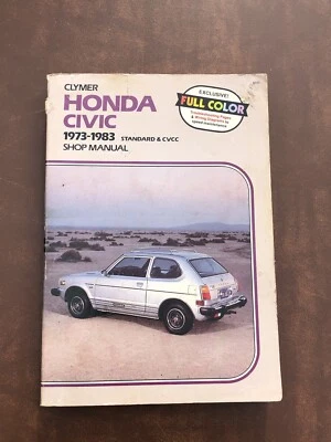 Libro manual de servicio de tienda vintage Clymer Honda Civic 1973-1983 estándar y CVCC Foto 1 de 4