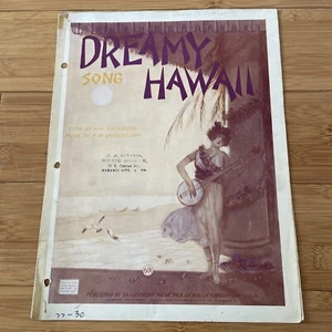 Vintage Sheet Music - Dreamy Hawaii Song - 1921 Sherwood & Vandersloot - Picture 1 of 8