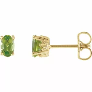 Peridot Earrings In 14K Yellow Gold - Picture 1 of 2