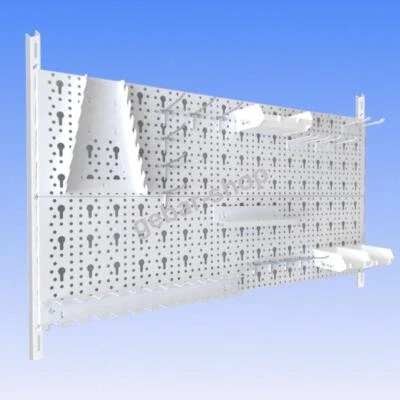 GEBAR 11300-00011= Werkzeugwand 23 teilig Lochwand 800x400mm weiß Haken Werkstattwand