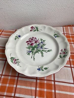 Ancien plat à gâteau compotier  KG rose Fleur Table - Photo 1/4