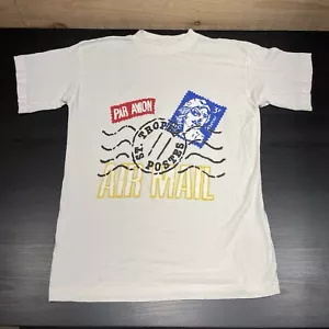 Vintage Eileen & Co Damen Luftpost Grafikdruck Kurzarm Shirt Größe M EUC - Bild 1 von 8