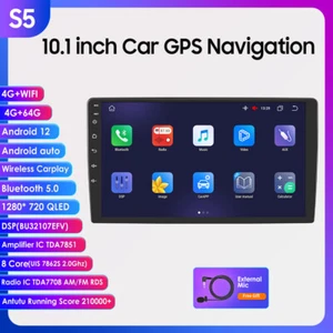 10.1" Carplay+ Android 12 Autoradio 8-Core 4+64GB GPS Navi WIFI 4G LTE DAB+ RDS - Bild 1 von 11