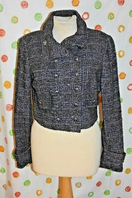 CHAQUETA BLAZER ETCETERA Mujer 10 DULCE TWEED Lana Carrera Púrpura Multi NUEVA CON ETIQUETAS $295 Foto 1 de 4