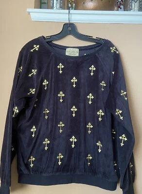 New WildFox White Label Romeo Juliet Cross Print  Sweatshirt Size S - Image 1 of 3