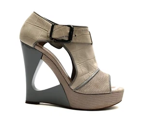 Hugo Boss Womens Beige Snakeskin High Heel Wedges, EU39 - Picture 1 of 6