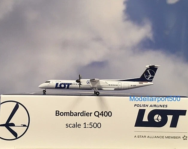 Herpa Wings 1:500 Bombardier Q400 LOT Polish Airlines 538077 Modellairport500 - Immagine 1 di 1