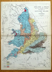 ENGLAND & WALES GEOLOGICAL MAP J.Reynolds Original Antique Map c1880 - Picture 1 of 1