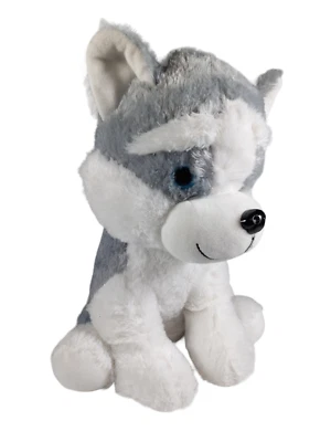BJ Toy Company Wolf Husky Puppy Dog 16" Plush Stuffed Animal Toy - Image 1 of 4