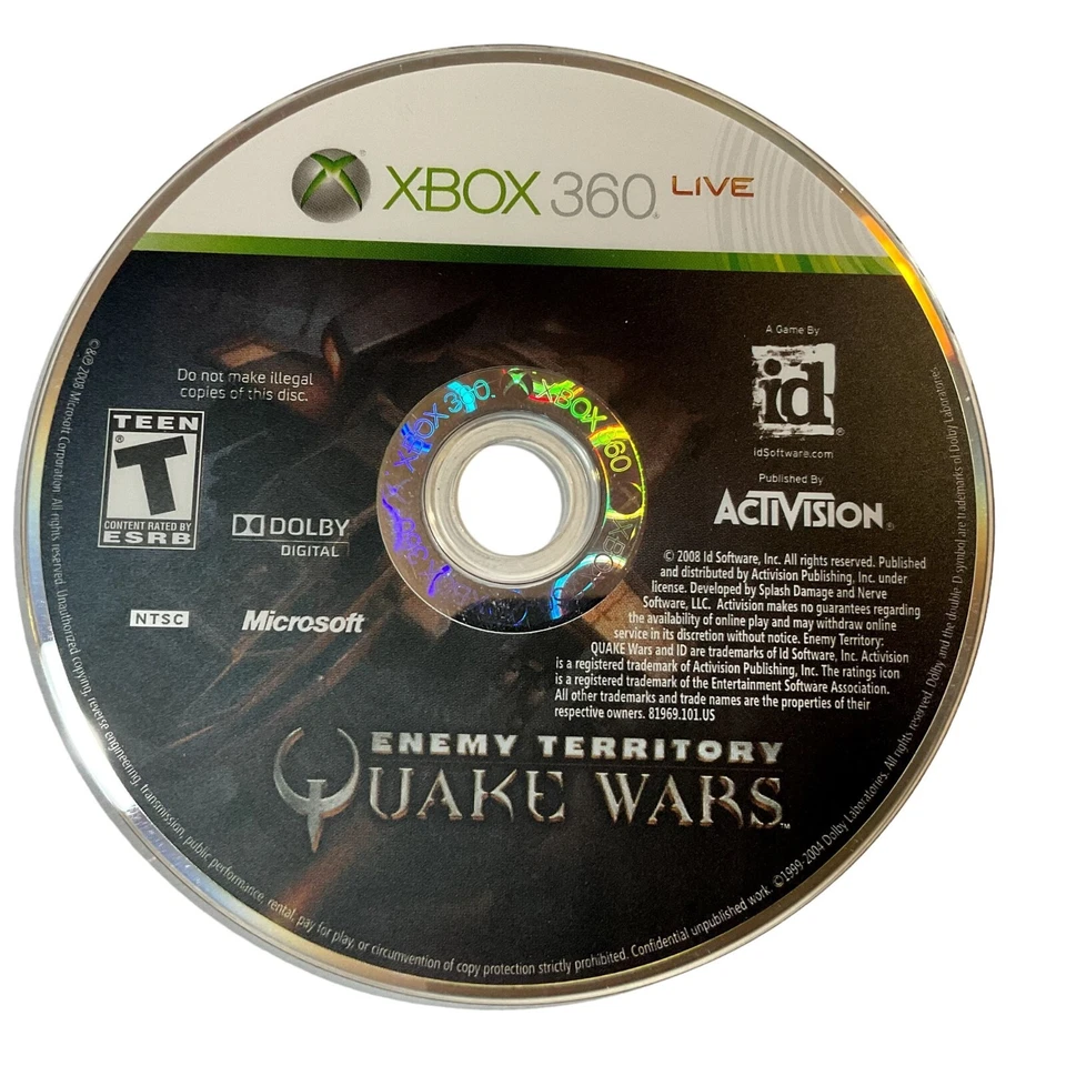 QUAKE WARS ENEMY TERRITORY XBOX 360 DISC ONLY UNTESTED NO BOX - Image 1 of 2