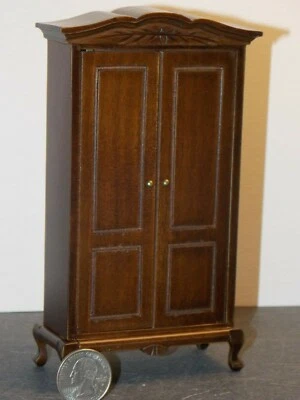 Кукольный домик миниатюрный шкаф ореховый гардероб масштаб 1:12 дюйма D169 галерея Dollys - Изображение 1 из 3