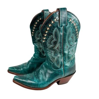 Justin Boots Mujer Talla 8.5 B Turquesa Damiana Western Botas Vaqueras L4302 Foto 1 de 4