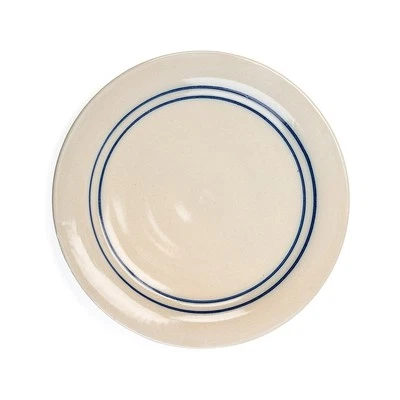 Plato de cena Martinez Pottery Heritage de gres a rayas azules 10,5 pulgadas Foto 1 de 4