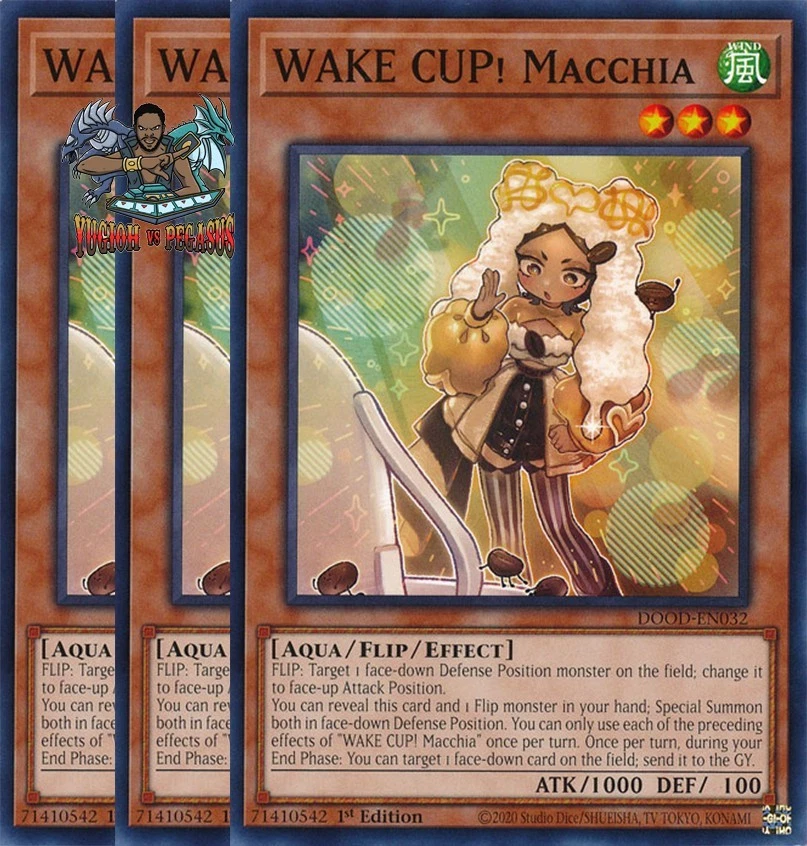 Yugioh! 3x WAKE CUP! Macchia DOOD-EN032 Common 1st Ed NM - Image 1 of 1